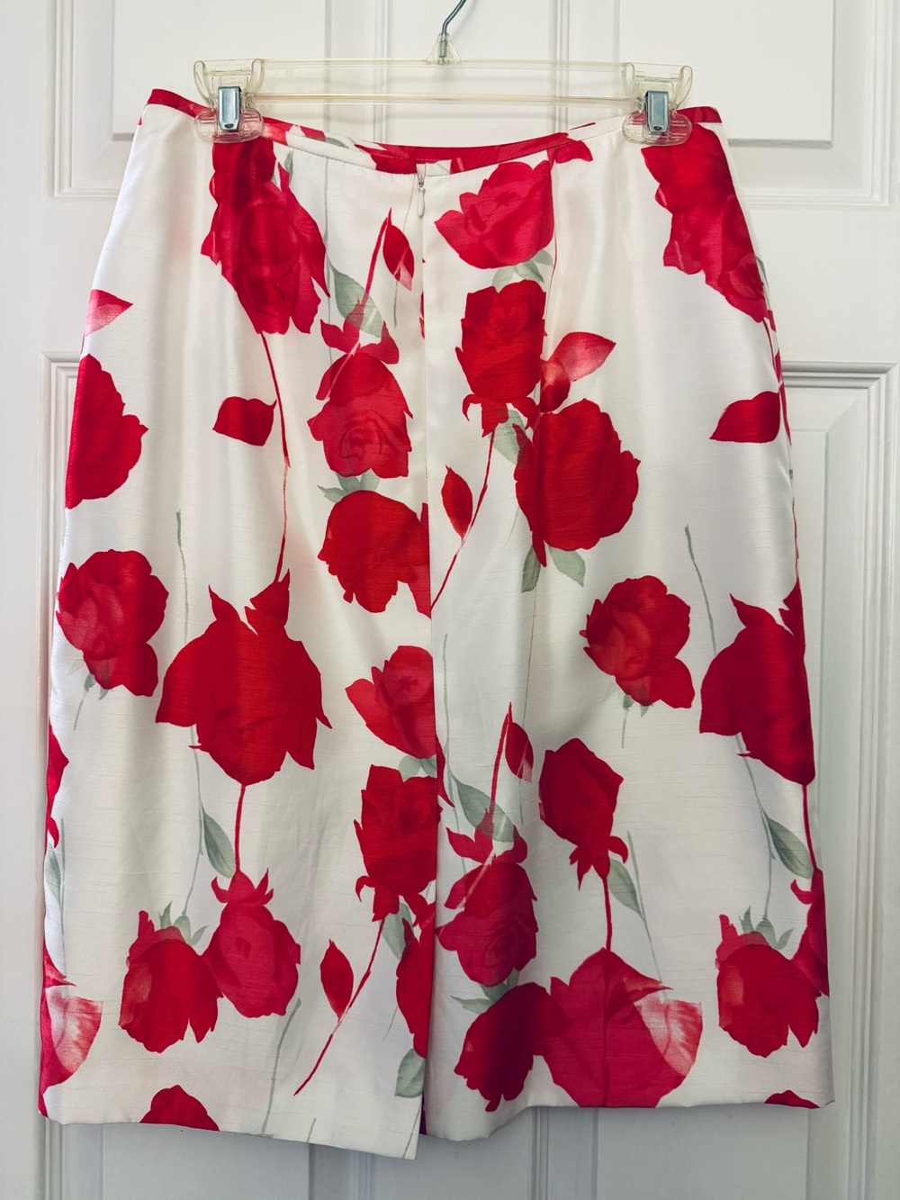 Le Suit 2-Piece Suit White Blazer and Red White Floral Skirt Career Wedding 10P - Picture 5 of 12